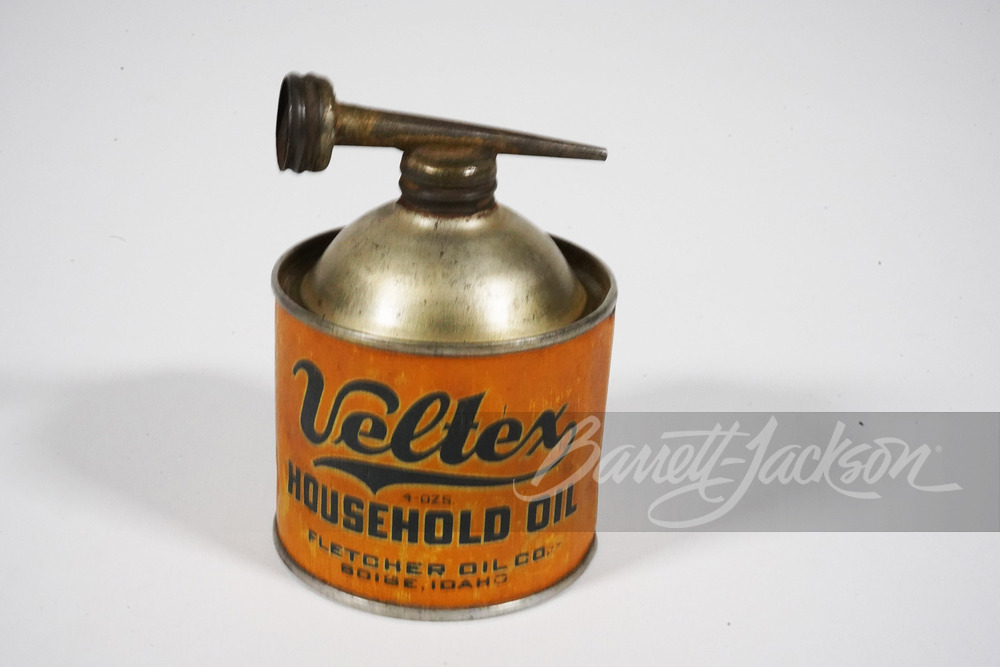 CIRCA 1920S VELTEX HOUSEHOLD OIL HANDY OILER TIN