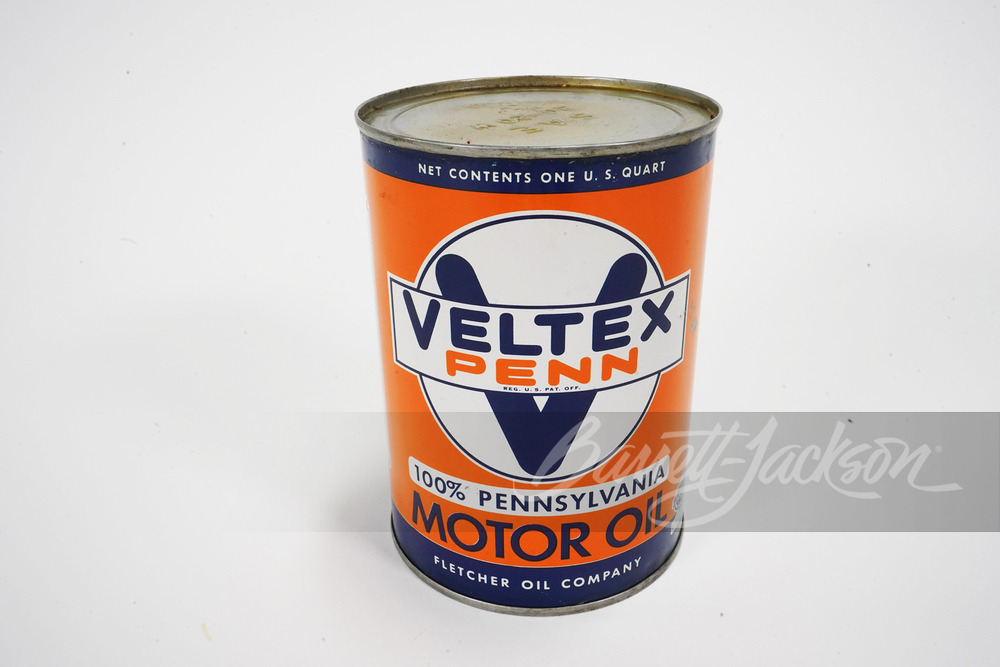 1930S-40S VELTEX PENN MOTOR OIL METAL CAN