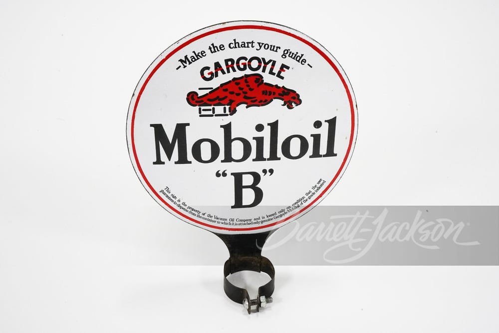 1920S MOBIL OIL "B" PORCELAIN LUBESTER SIGN