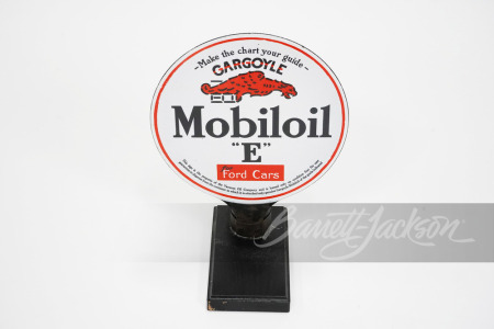 1920S MOBILOIL "E" PORCELAIN LUBESTER PADDLE SIGN