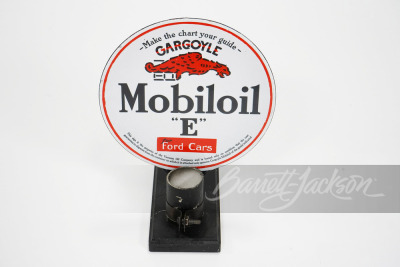 1920S MOBILOIL "E" PORCELAIN LUBESTER PADDLE SIGN - 2