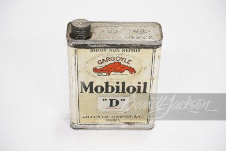 Circa 1934 Gargoyle Mobiloil "D" solder-seamed tin.