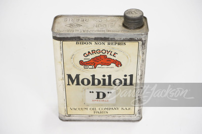 Circa 1934 Gargoyle Mobiloil "D" solder-seamed tin. - 2