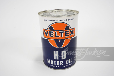 1950S VELTEX HD MOTOR OIL METAL CAN