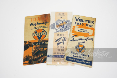 LOT OF THREE CIRCA 1930S-40S VELTEX OIL ROAD MAPS