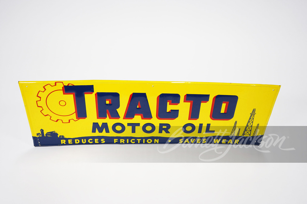 1950S TRACTO MOTOR OIL SINGLE-SIDED TIN SIGN