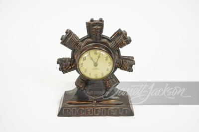 CIRCA 1920S RICHFIELD OIL CAST-BRONZE DESK CLOCK