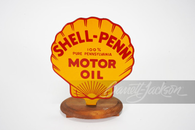 1920S-30S SHELL-PENN MOTOR OIL PORCELAIN LUBESTER SIGN