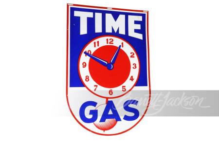 1940S TIME GASOLINE PORCELAIN SIGN