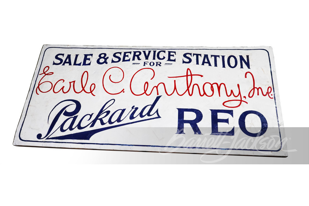 LATE 1920S-EARLY '30S EARL C. ANTHONY PACKARD-REO PORCELAIN SIGN