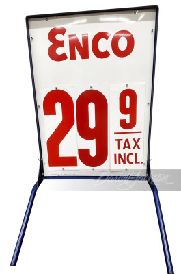 1971 ENCO GASOLINE PRICE BILLBOARD TIN SIGN