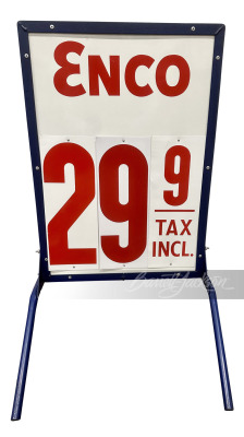 1971 ENCO GASOLINE PRICE BILLBOARD TIN SIGN - 2