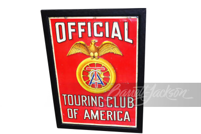 1920S OFFICIAL TOURING CLUB OF AMERICA EMBOSSED TIN SIGN