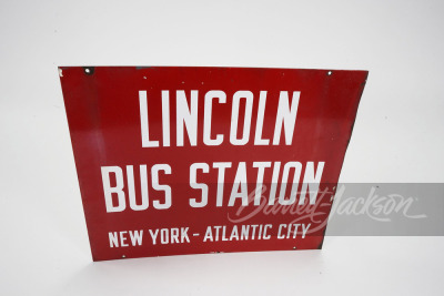 CIRCA 1940S LINCOLN BUS STATION DOUBLE-SIDED PORCELAIN SIGN - 2