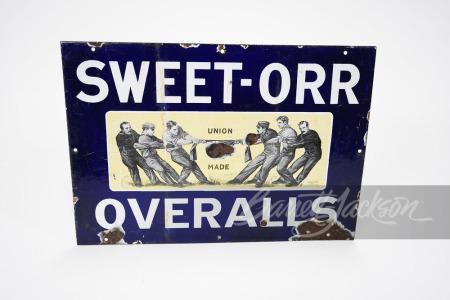 CIRCA 1920S SWEET-ORR OVERALLS PORCELAIN SIGN