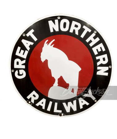 1940S GREAT NORTHERN RAILWAY PORCELAIN SIGN