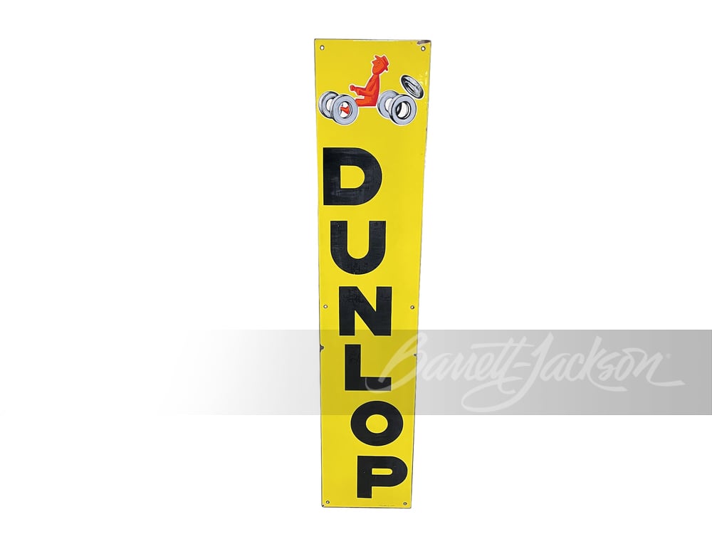 LATE 1940S-EARLY '50S DUNLOP TIRES PORCELAIN SIGN