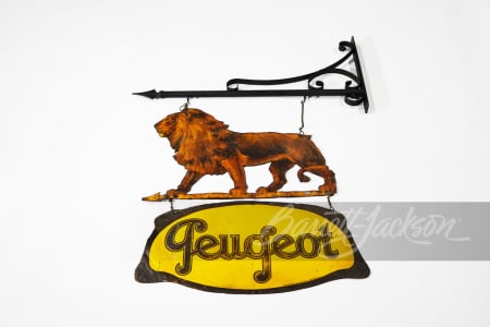 1930S PEUGEOT AUTOMOBILES TIN SIGN