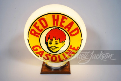 CIRCA 1940S RED HEAD GASOLINE GAS PUMP GLOBE