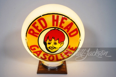 CIRCA 1940S RED HEAD GASOLINE GAS PUMP GLOBE - 2