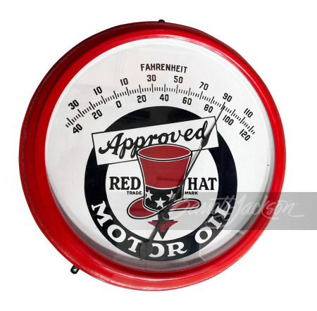 1920S-30S RED HAT MOTOR OIL DIAL THERMOMETER