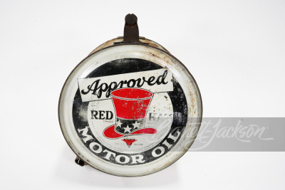 1920S RED HAT MOTOR OIL OIL CAN