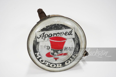 1920S RED HAT MOTOR OIL OIL CAN - 2