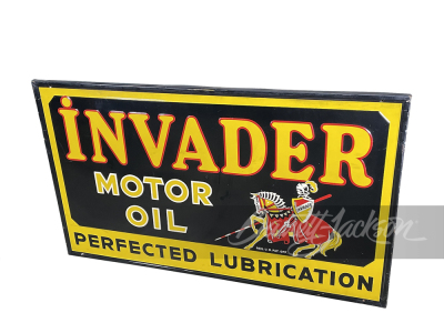 1930S INVADER MOTOR OIL TIN SIGN