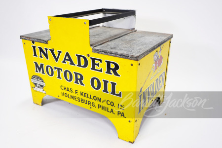 1930S INVADER MOTOR OIL PORCELAIN DISPLAY RACK