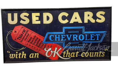 LARGE 1930S CHEVROLET USED CARS TIN SIGN