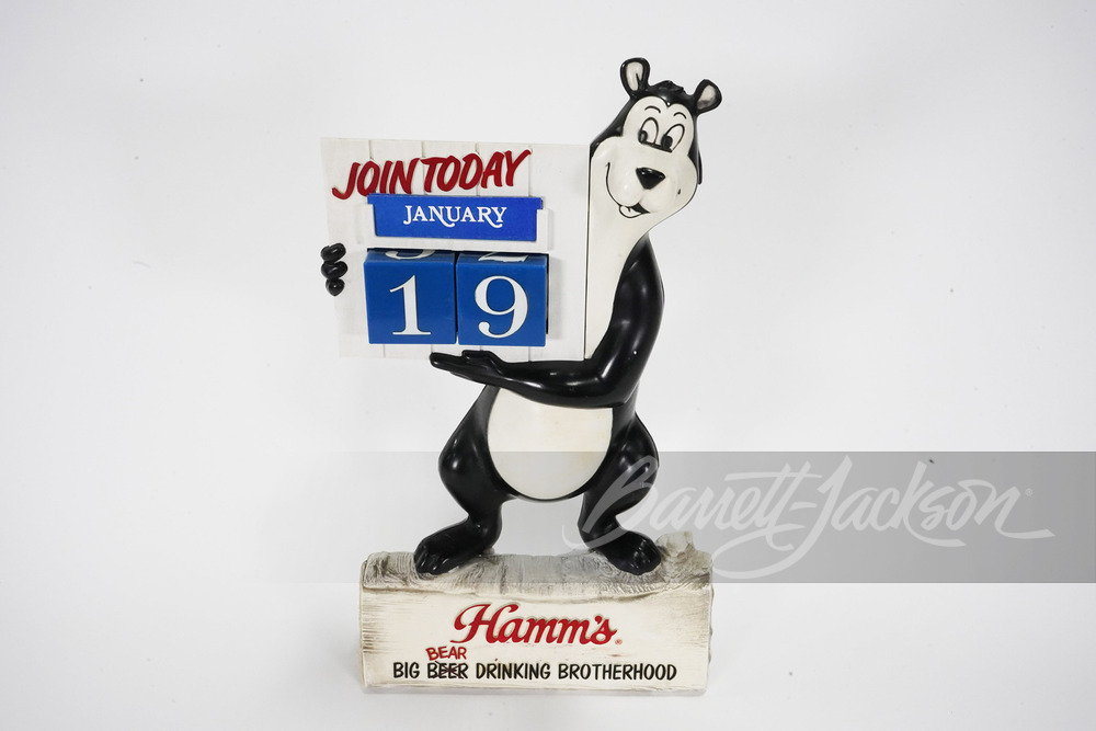 1960S HAMM'S BEER BEAR BAR-BACK CALENDAR