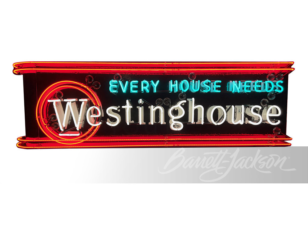 CIRCA 1940S WESTINGHOUSE APPLIANCES NEON PORCELAIN SIGN