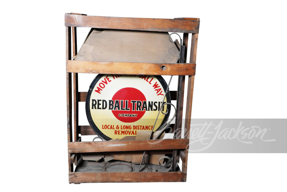 1920S RED BALL TRANSIT TIN SIGN