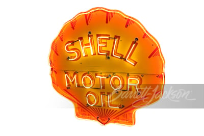 LARGE 1930S SHELL MOTOR OIL PORCELAIN NEON SIGN