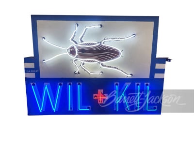 1950S WIL-KIL PEST REMOVAL NEON PORCELAIN SIGN