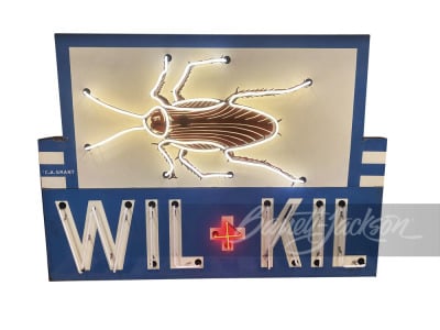 1950S WIL-KIL PEST REMOVAL NEON PORCELAIN SIGN - 2