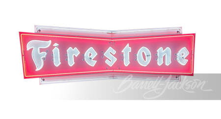 LARGE 1950S FIRESTONE NEON PORCELAIN SIGN