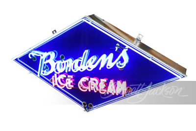 CIRCA 1940S BORDEN'S ICE CREAM NEON PORCELAIN SIGN