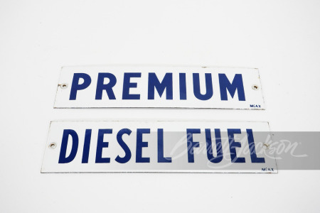 SET OF 1950S PREMIUM - DIESEL FUEL PORCELAIN SIGNS