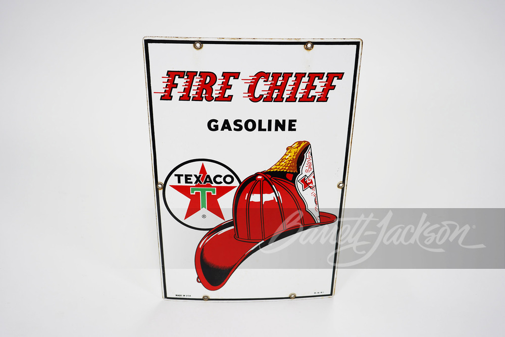 1961 TEXACO FIRE CHIEF PORCELAIN SIGN