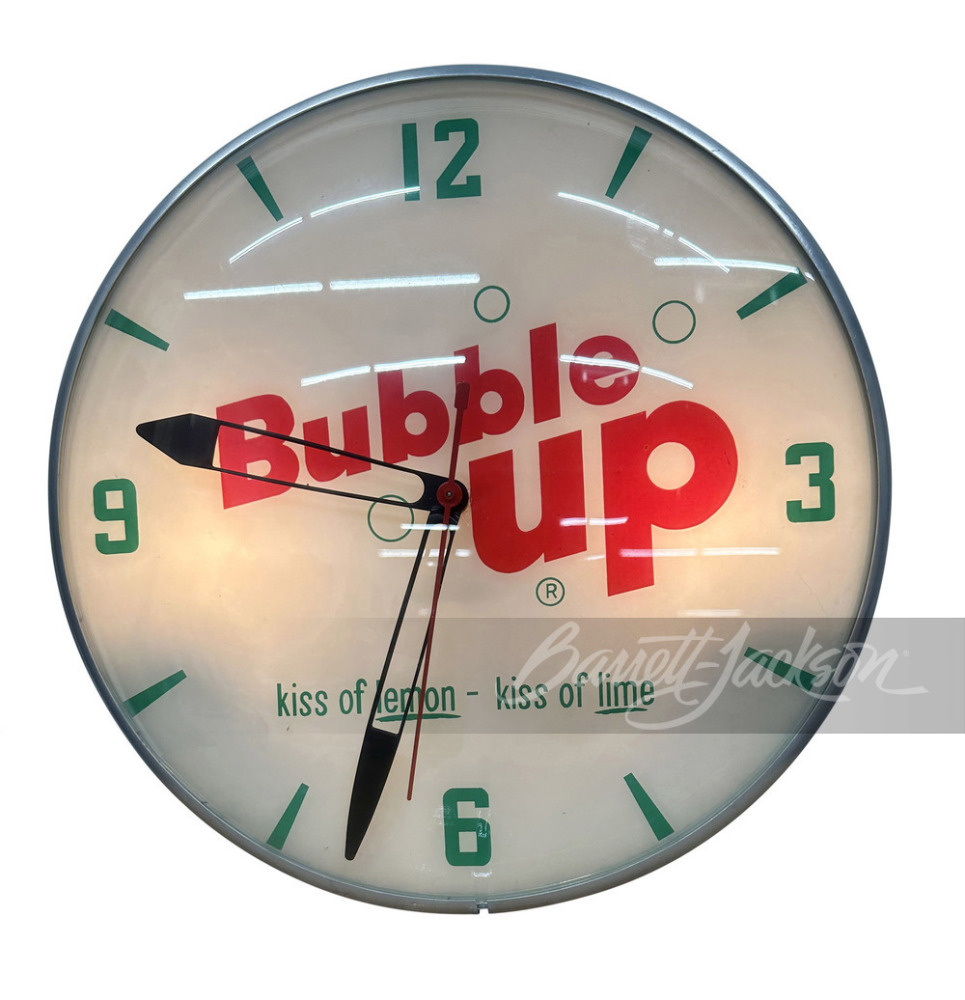 LATE 1950S BUBBLE UP SODA LIGHT-UP CLOCK