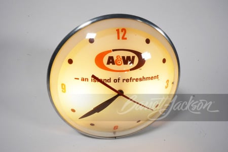 1960S A&W ROOT BEER DOUBLE-BUBBLE LIGHT-UP CLOCK