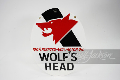 1970 WOLF'S HEAD MOTOR OIL TIN SIGN - 2