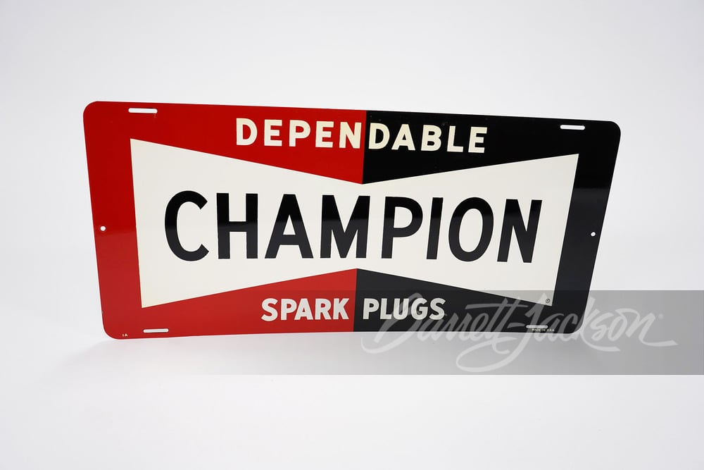 1950S CHAMPION SPARK PLUGS TIN SIGN