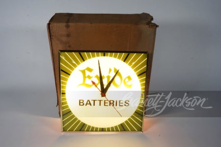 1950S EXIDE BATTERIES LIGHT-UP CLOCK