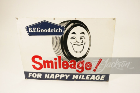 LATE 1950S-EARLY '60S BFGOODRICH "SMILEAGE" TIN SIGN