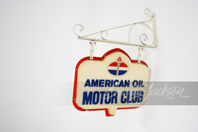 1960S AMERICAN OIL MOTOR CLUB PLASTIC SIGN