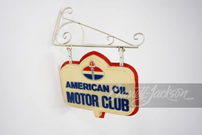 1960S AMERICAN OIL MOTOR CLUB PLASTIC SIGN - 2