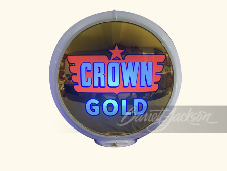 1950S CROWN GOLD GASOLINE GAS PUMP GLOBE