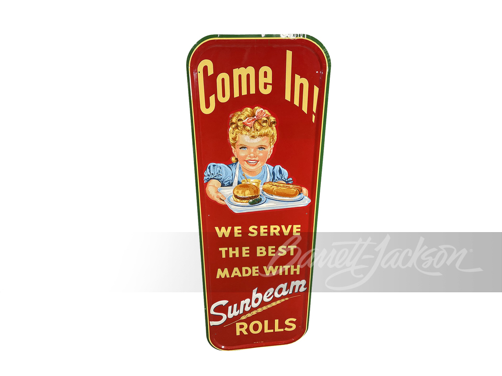 1953 SUNBEAM ROLLS TIN SIGN